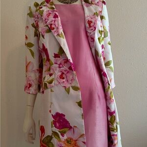Pink Dress and Floral Women's Coat- 2 pieces